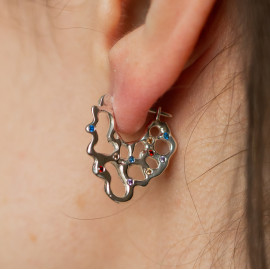 Сережки Серце ллється кольорове