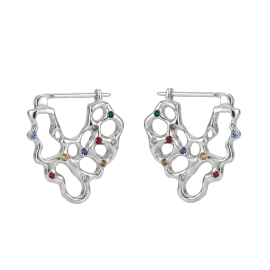 Сережки Серце ллється кольорове